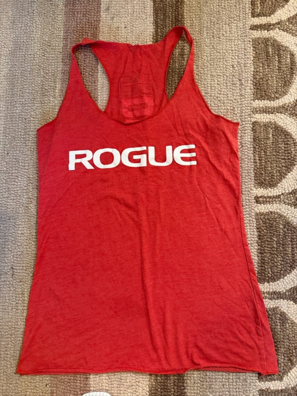 Rogue Dottir Women's Red Racerback Tank with White Logo Small